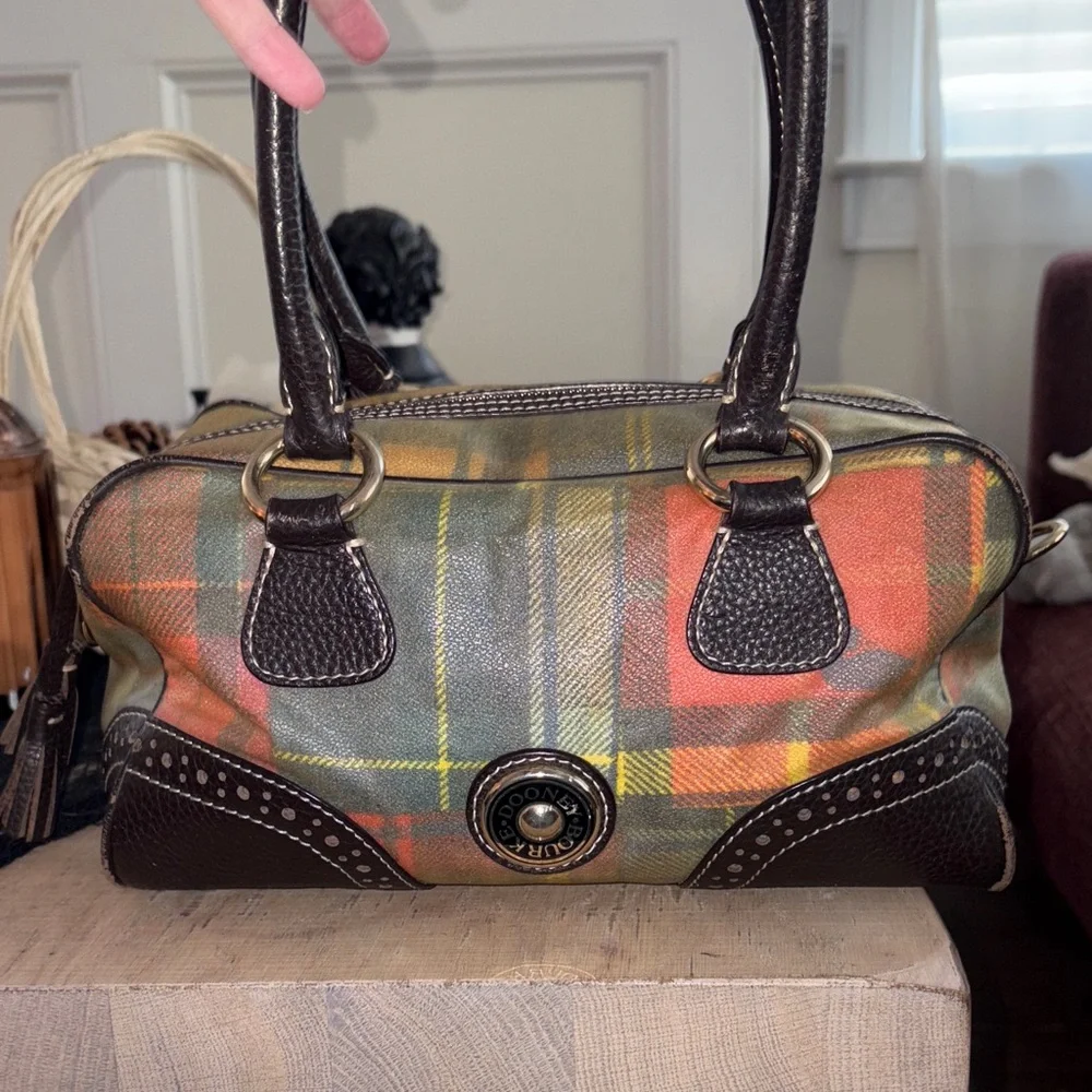 Dooney & Bourke Plaid Satchel in Green and Orange. I Love It, CLOSET CLEAN OUT - Picture 1 of 7